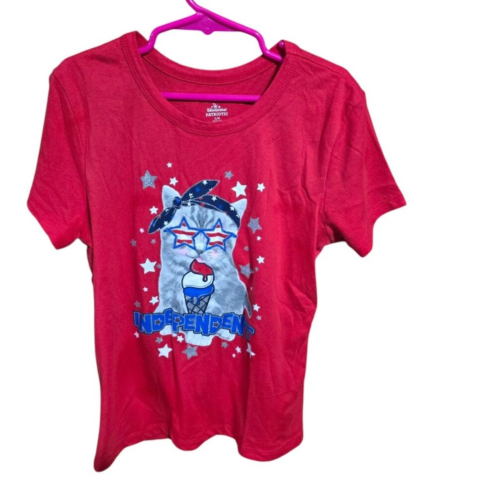 Way To Celebrate Patriotic Red T-Shirt Size Large 10/12
